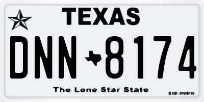 TX license plate DNN8174
