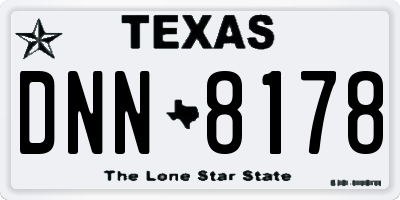 TX license plate DNN8178