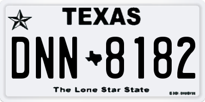 TX license plate DNN8182