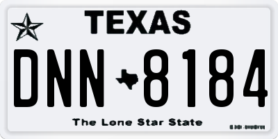 TX license plate DNN8184