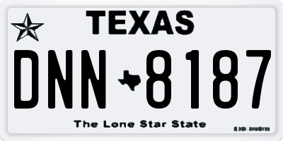 TX license plate DNN8187