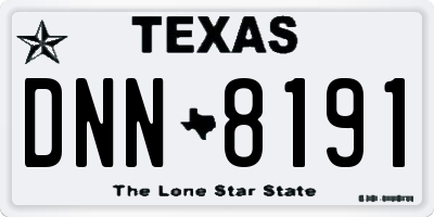 TX license plate DNN8191