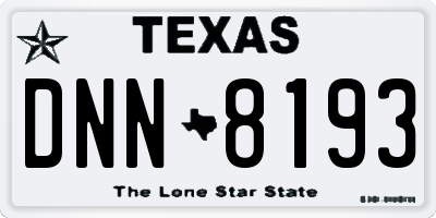TX license plate DNN8193