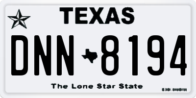 TX license plate DNN8194