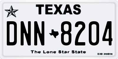TX license plate DNN8204