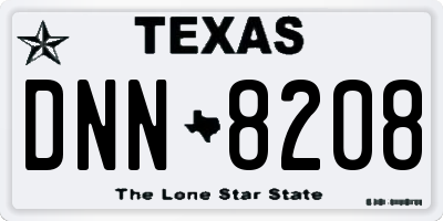 TX license plate DNN8208