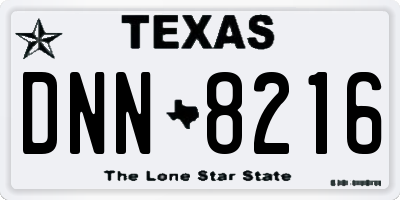 TX license plate DNN8216