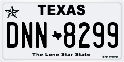 TX license plate DNN8299