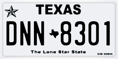 TX license plate DNN8301