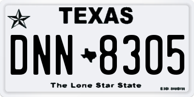TX license plate DNN8305