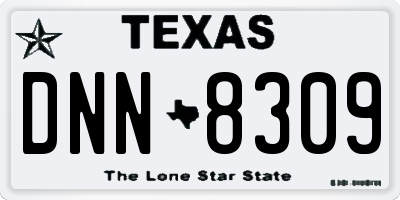 TX license plate DNN8309