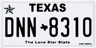 TX license plate DNN8310