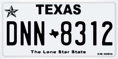 TX license plate DNN8312