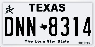 TX license plate DNN8314