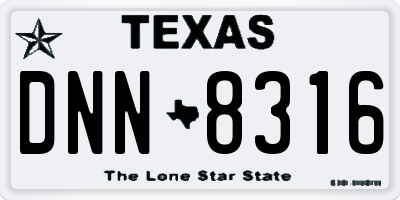 TX license plate DNN8316