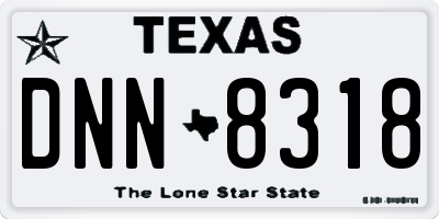 TX license plate DNN8318