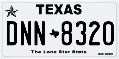 TX license plate DNN8320