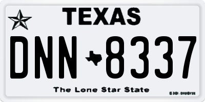 TX license plate DNN8337