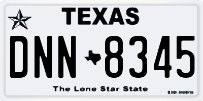 TX license plate DNN8345