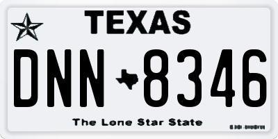 TX license plate DNN8346