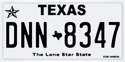 TX license plate DNN8347