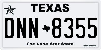 TX license plate DNN8355