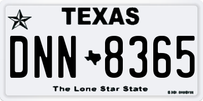 TX license plate DNN8365