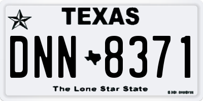 TX license plate DNN8371