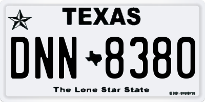 TX license plate DNN8380