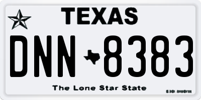TX license plate DNN8383