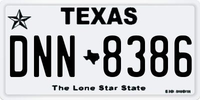 TX license plate DNN8386