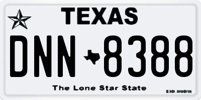 TX license plate DNN8388