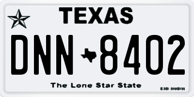 TX license plate DNN8402