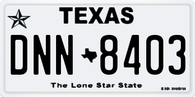 TX license plate DNN8403