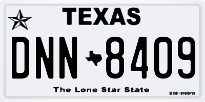 TX license plate DNN8409