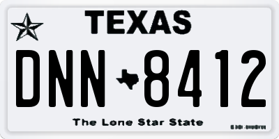 TX license plate DNN8412