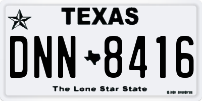 TX license plate DNN8416