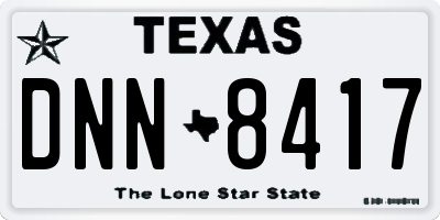TX license plate DNN8417