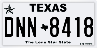 TX license plate DNN8418