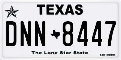 TX license plate DNN8447