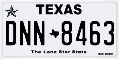 TX license plate DNN8463