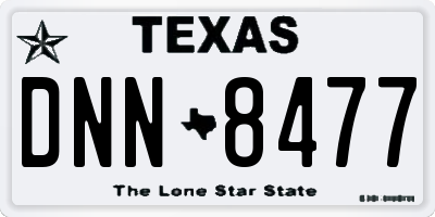 TX license plate DNN8477