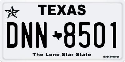 TX license plate DNN8501