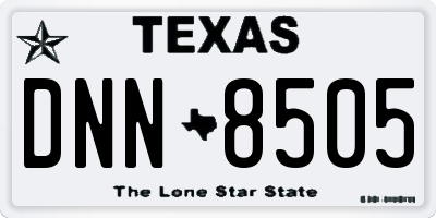 TX license plate DNN8505