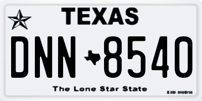 TX license plate DNN8540