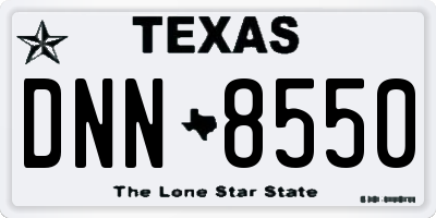 TX license plate DNN8550