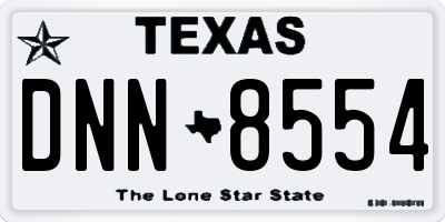 TX license plate DNN8554