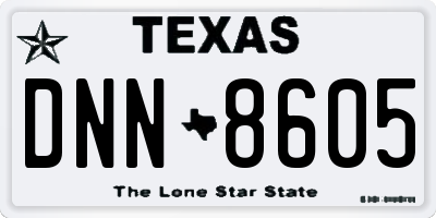 TX license plate DNN8605