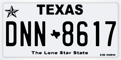 TX license plate DNN8617