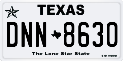 TX license plate DNN8630